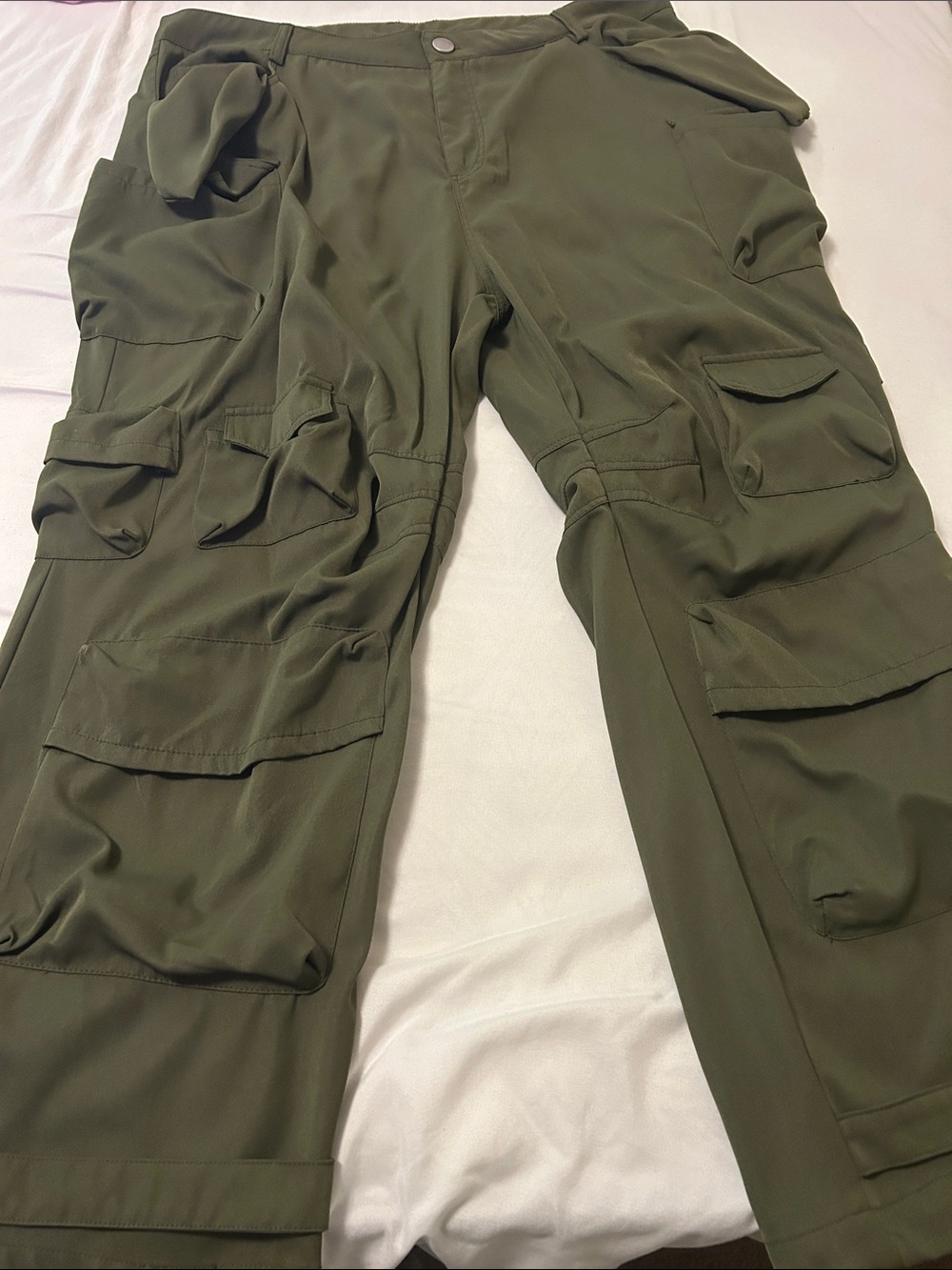 Olive Green Multi-Pocket Cargo Pants